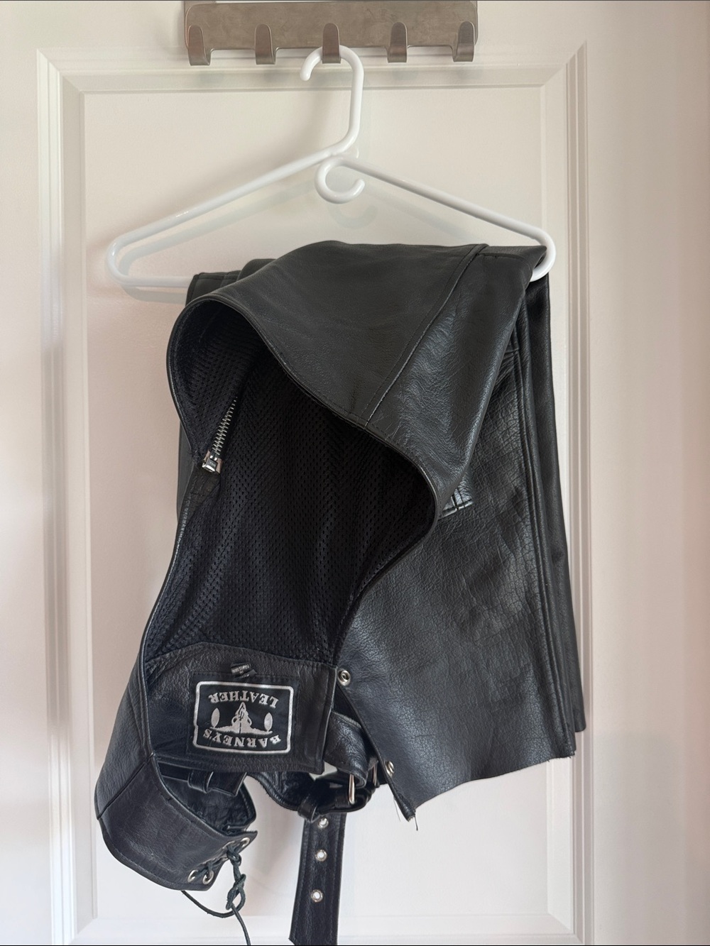Black leather chaps